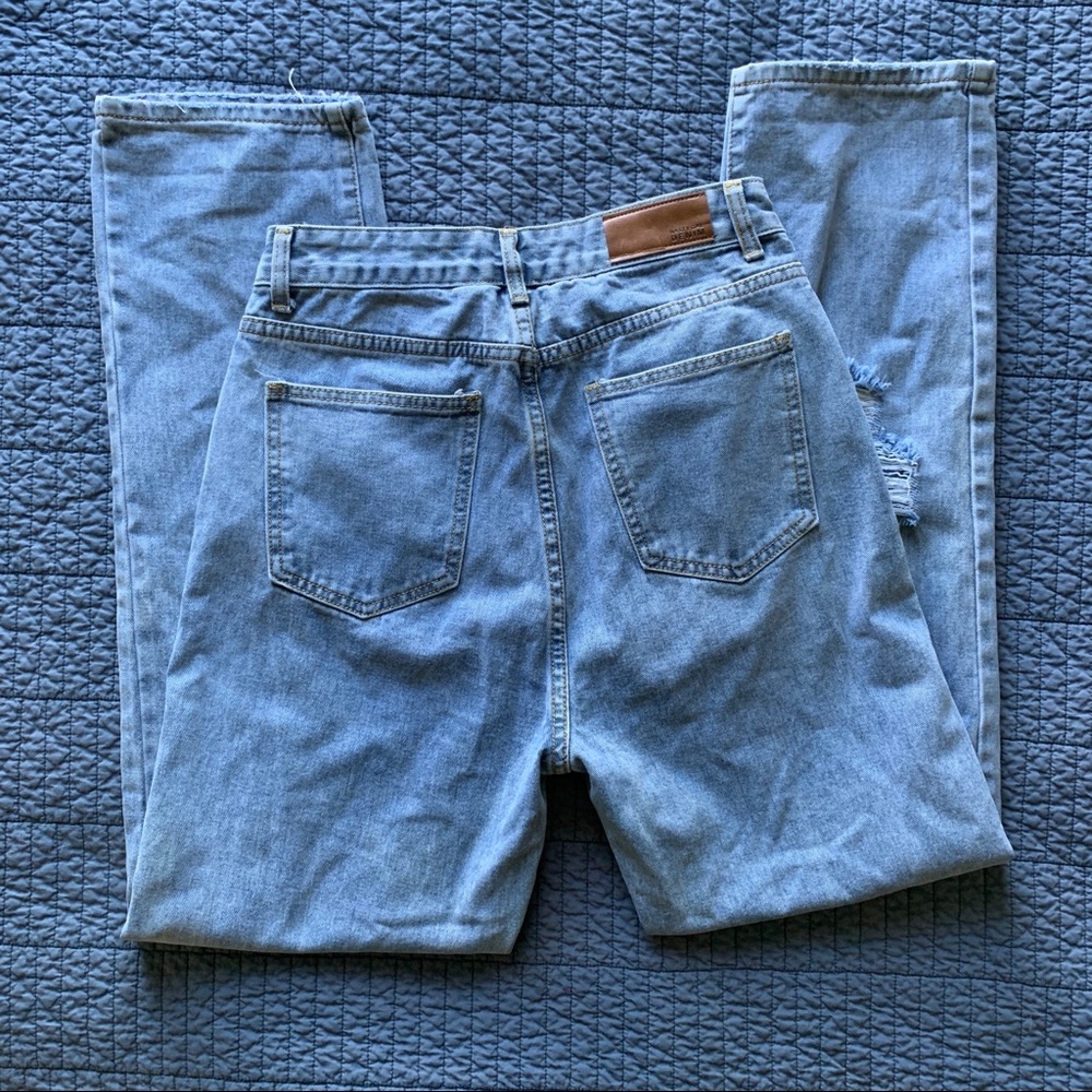Nasty Gal high waist Distressed Straight leg denim LN